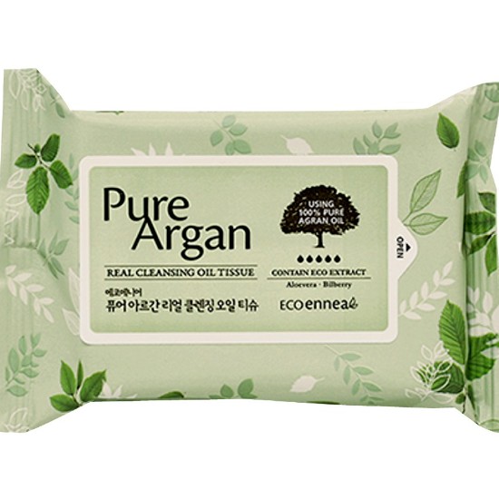 에코에니어 퓨어 아르간 리얼 클렌징오일 티슈 20매