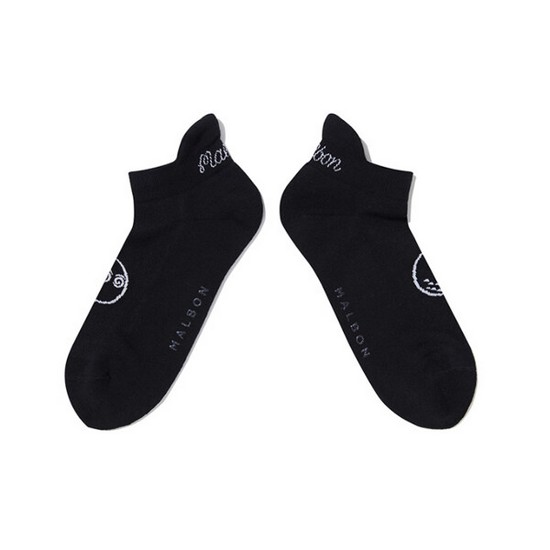 말본골프 포인트 로고 자카드 앵클삭스 M6143PSC02BLK_이미지