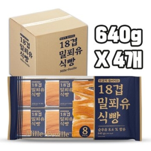 이마트 트레이더스 MD추천 18겹 밀푀유 식빵 입 640g (4개)_이미지