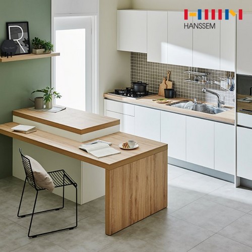 한샘 유로100 매트화이트 ㄱ자 (~4.3m)_이미지