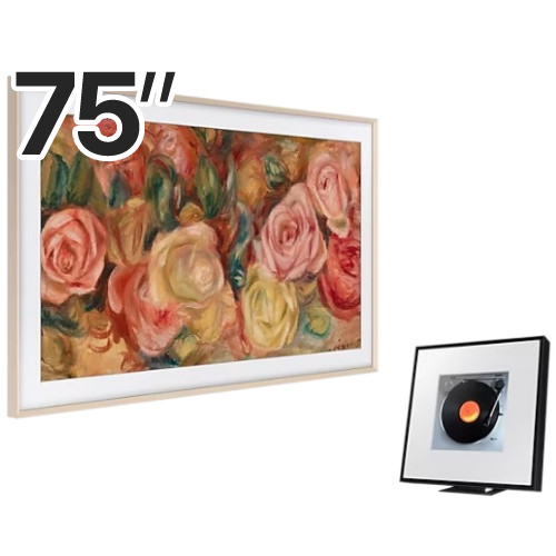 삼성전자 더 프레임 KQ75LSD03AFXKR + 뮤직 프레임 HW-LS60D (플랫 티크+스피커)