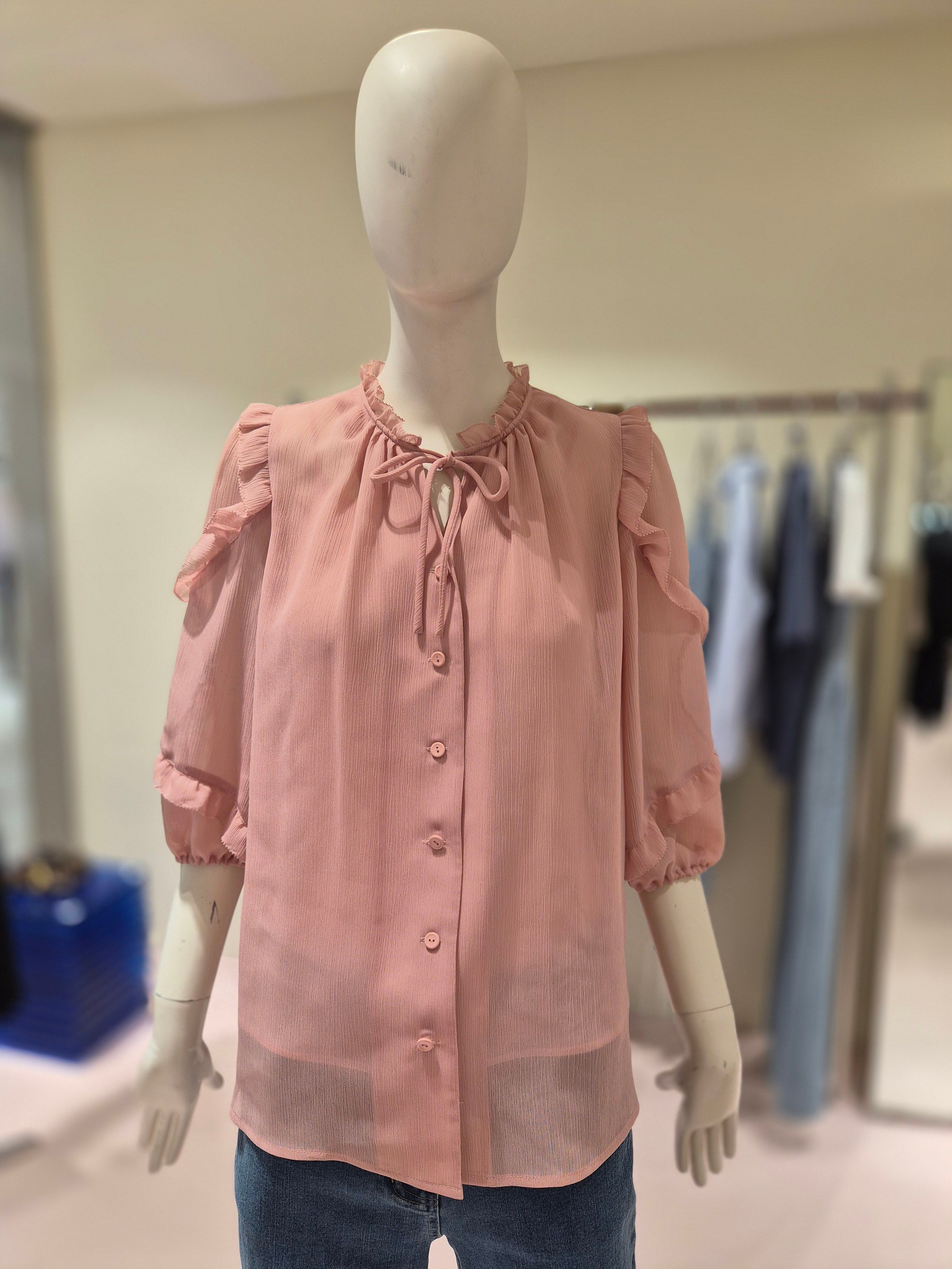 볼륨 소매 셔링 블라우스 이너탑 셋트 C263MSC007 704419