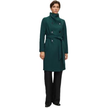 보스 여성 스트럭처드 Womens BOSS Structured Designer Overcoat 662494 Dark Green ..