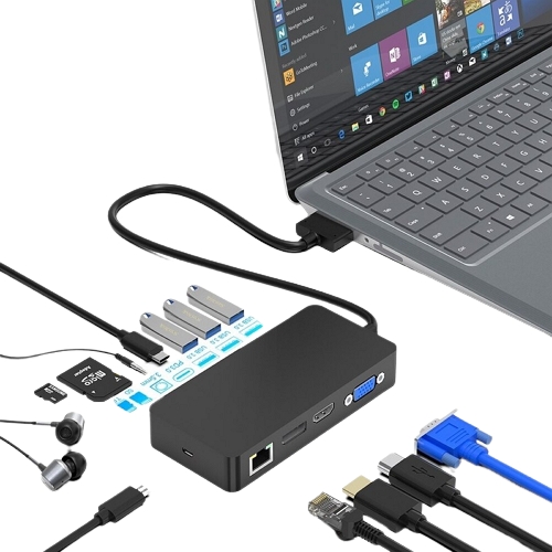 ROCKETEK Surface Laptop Dock (12포트/USB 3.0 Type C & Mini DP)_이미지
