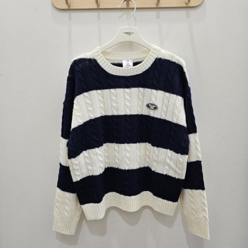 행텐주니어 볼드 스트라이프 꽈배기 와펜 니트 14510-140-203-33_SH 560561_14510-140-203-33