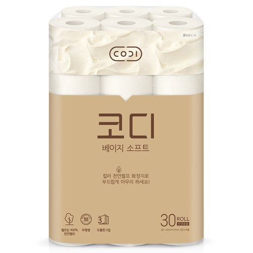 코디 베이지 소프트 30m (30롤)