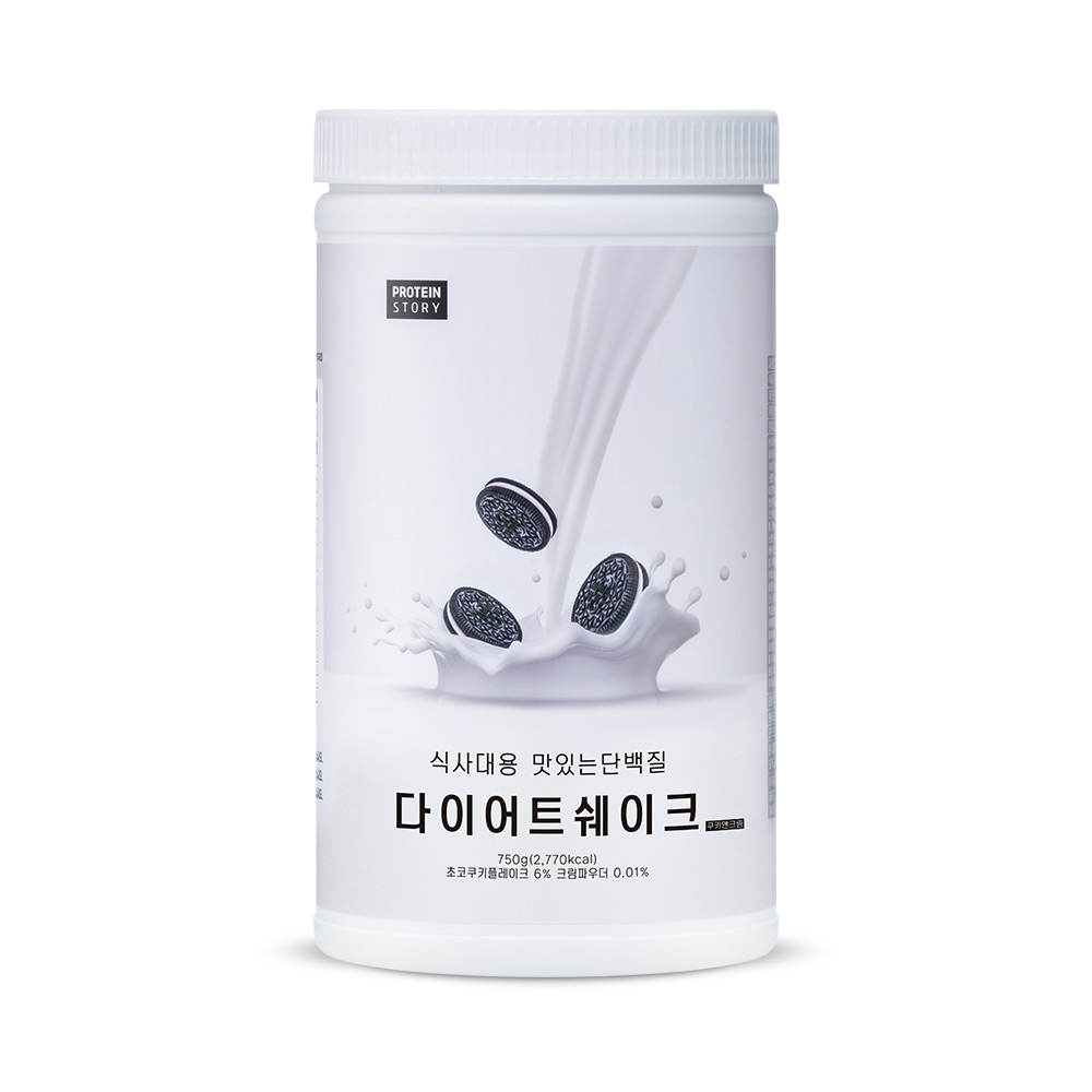 프로틴스토리 식사대용 맛있는단백질 다이어트쉐이크 쿠키앤크림 750g이미지입니다. 누르면 해당 게시물로 새창이동합니다.