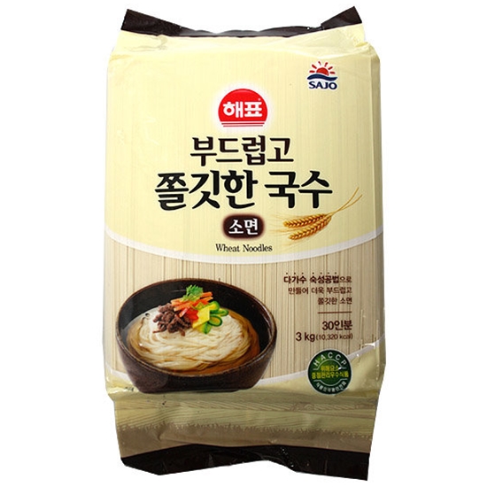 사조대림 해표 부드럽고 쫄깃한 국수 소면 3kg (2개)_이미지