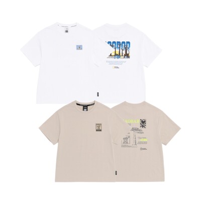 내셔널지오그래픽 키즈 K262UTS911 냉감 ESG 그래픽 반팔 티셔츠-1 MOURNING BEIGE