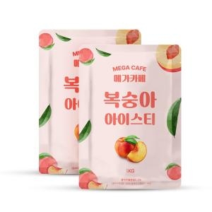 메가카페 복숭아 아이스티 파우더 1kg (2개)_이미지