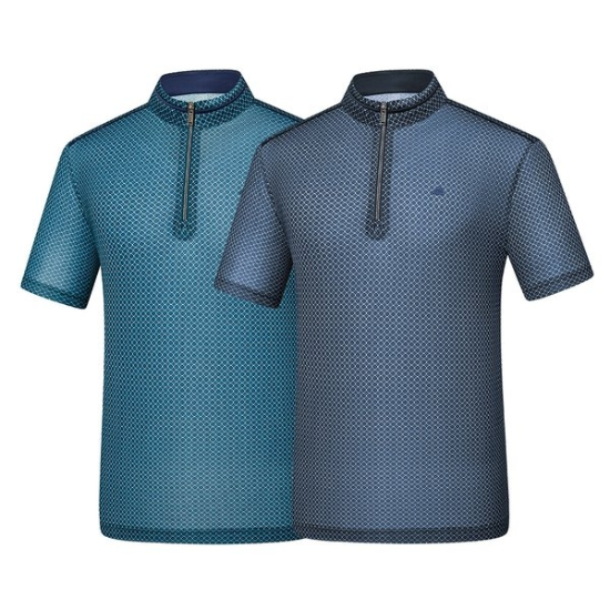 하이쿨 메쉬 격자패턴 등산 반팔 반집업 티셔츠 2242TK859M