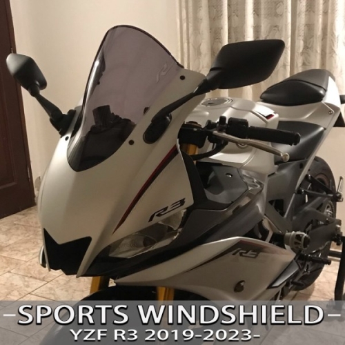 야마하 호환 오토바이 스포츠 레이싱 더블 앞 유리 윈드 스크린 디플렉터 For YZF-R3 2019-2023