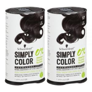 슈바츠코프 심플리 컬러 염색약 젯 블랙 1.0 검은색 Simply Color 2통_이미지
