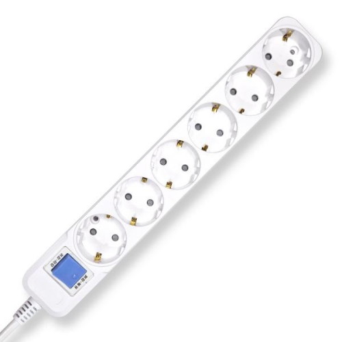 멀티탭코리아 탭스온 6구 16A 메인스위치 과부하차단 멀티탭 (3m)_이미지