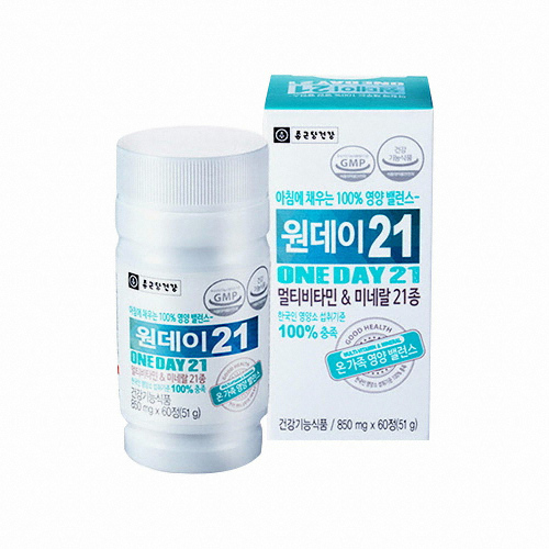 종근당건강 원데이21 멀티비타민 & 미네랄 21종 60정