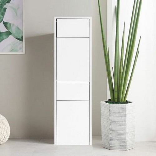 필웰 무노 스탠드형 틈새 2단 분리수거함 수납장