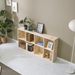 아이퍼니처 UV 원목공간박스 소나무 웨이브 2단8칸