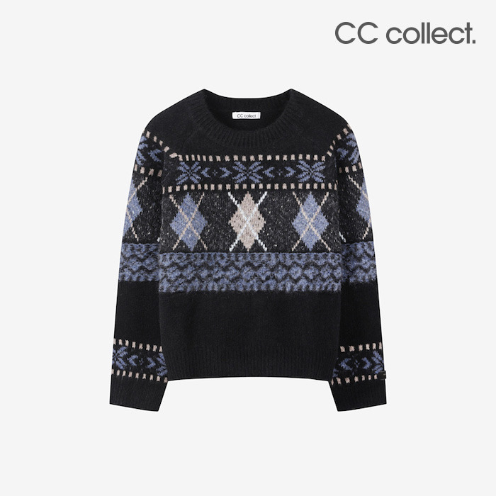 대현 씨씨콜렉트 인타르시아 울블렌드 니트 BK_E254KSK146_이미지