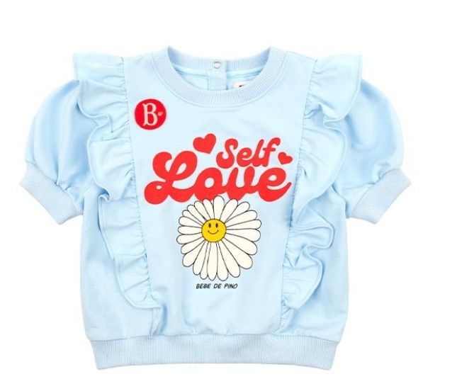 베베드피노 러브 데이지 베이비 프릴 하프 슬리브 스웨트셔츠 BP51MR227SB_이미지