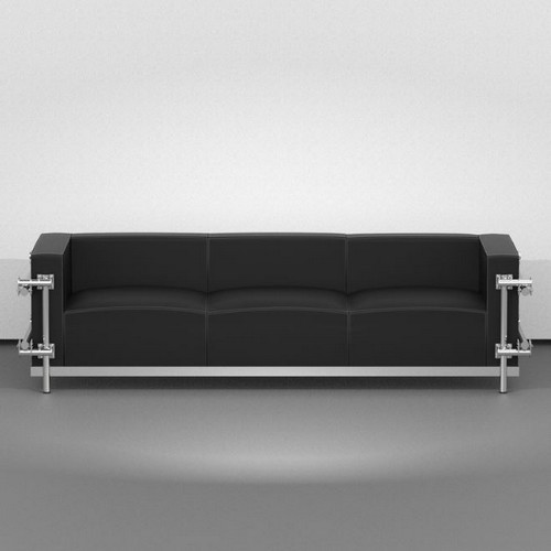 스틸디벨루카 Ashiba Milano Black 3seat 천연가죽 소파 3인용_이미지