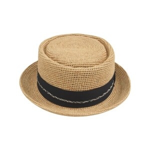 빈 네이비 리본 밀짚모자 BY32AH01BG_이미지