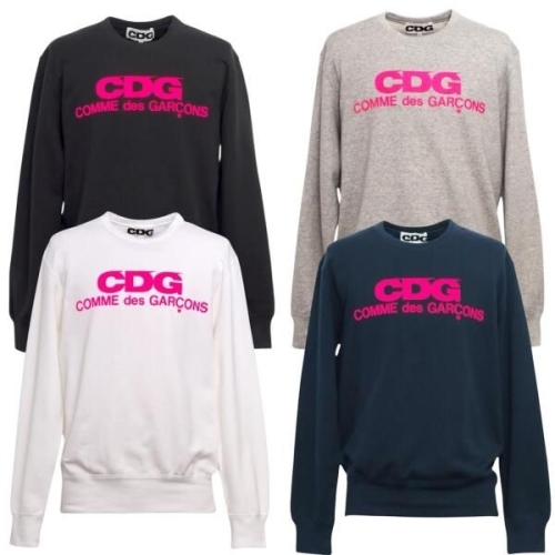  꼼데가르송 CDG 베이직 핑크 로고 크루넥 스웨트셔츠 SZ-T087