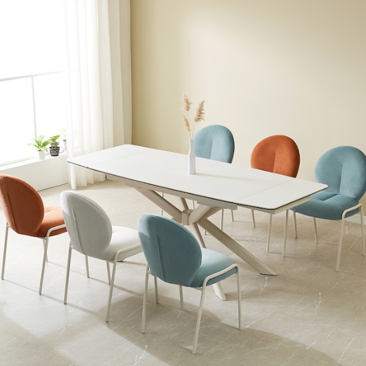 스코나 나한트 반자동 확장형 포세린 세라믹 식탁 2000 (2번의자6개)_이미지