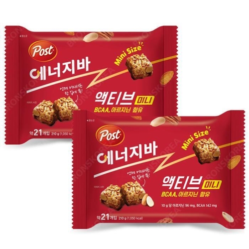 동서식품 포스트 포스트 에너지바 액티브 미니 210g (2개)