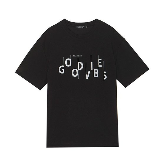 남성 앞판 그래픽 반팔 티셔츠 세미오버 AM2WTS402-BK