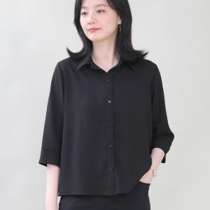 애비뉴투지 엄마옷 박스핏 쉬폰 봄 여름 칠부 블라우스 B06452_이미지