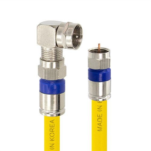 탑라인에이치디 솔탑 고급형 RF 안테나 옐로우 꺾임 TV 동축 케이블 (SOLTOP-1174, 20m)_이미지