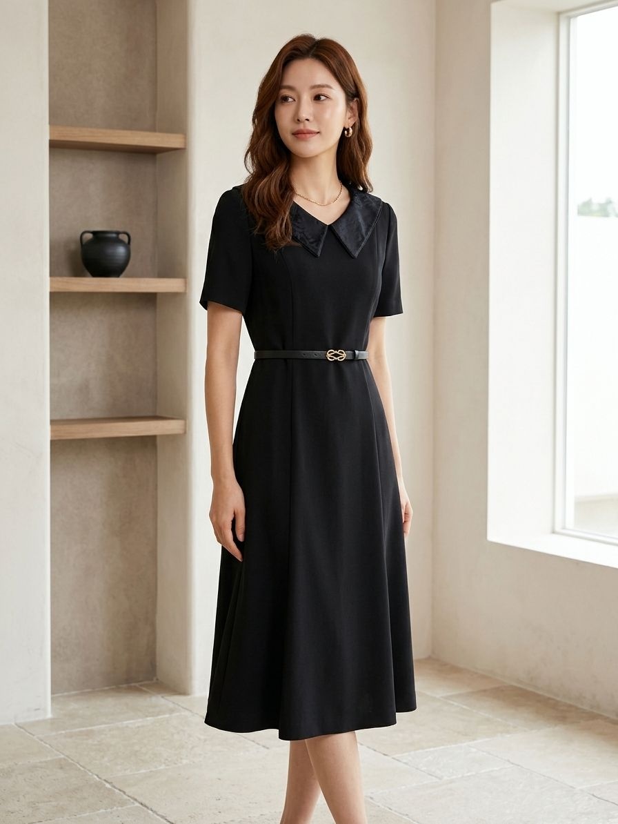 잇미샤 수량한정 여성 텍스쳐 블록 원피스 ITO7WOP720A 2771498_이미지