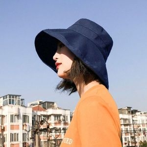 W48D2E9 버킷햇 네이비 챙모자 여름모자 썬캡 린넨모자 오버 벙거지 햇빛가리개 린넨모자 플로피햇 오버햇 복수할인