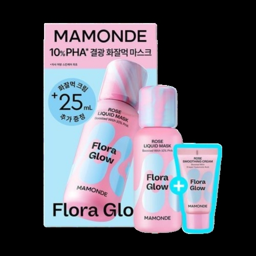 마몽드 플로라 글로우 로즈 리퀴드 마스크 80ml + 크림 25ml (1세트)_이미지