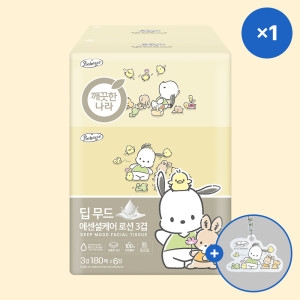 깨끗한나라 딥무드 에센셜케어 로션 3겹 포차코 에디션 180매 (6입) (2팩(12입))_이미지