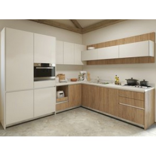 리바트 키친 시스템 주방 아몬드 ㄱ자 가전소물장형 (전기쿡탑, ~4.5m)