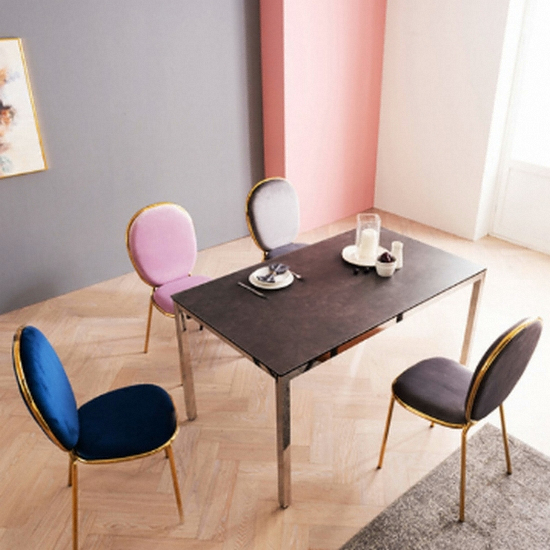 채우리 미바튼 세라믹 실버 식탁 1400 (피아프의자4개)