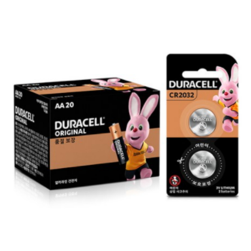듀라셀 오리지널 AA 20알 (벌크) + CR2032 2알 (3세트)_이미지