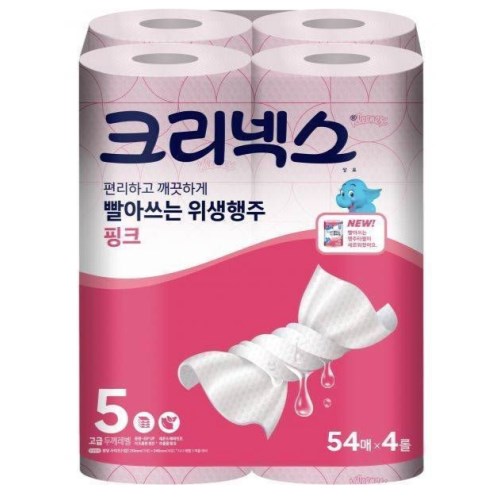 크리넥스 빨아쓰는 위생행주 핑크 54매 (4입) (2팩(8입))_이미지