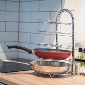 리빙홈데코 후라이팬 정리대 원형 5단 냄비 접시 컵 그릇 거치대 수납 프라이팬 조리도구 주방 부엌 냄비 뚜껑 정리대