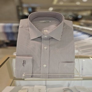 ST듀퐁 SE5FM11LS111SPU 일반핏 폴리 레이온 스판 핀스트라이프 셔츠_이미지