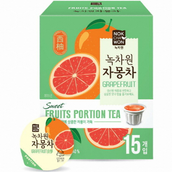 녹차원 자몽차 포션 15T (1개)