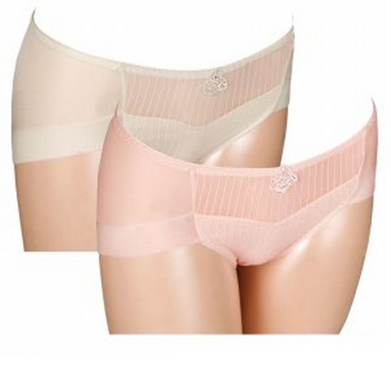 비너스 자스민 망사레이스 큐빅 미디 헴원단 노라인 누디 팬티 PT1068_이미지