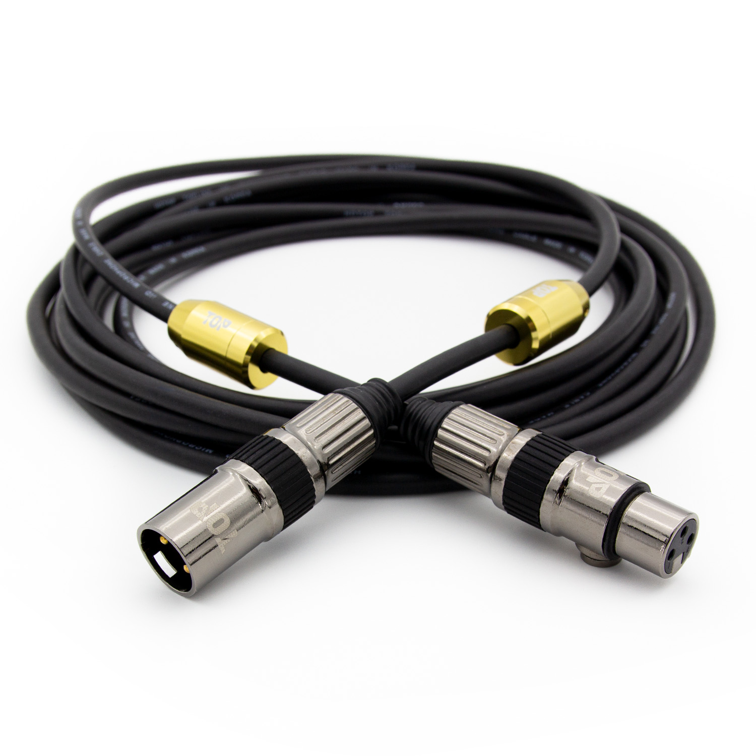 탑라인에이치디 HDTOP XLR 암 to 수 연장 알로이 노이즈필터 케이블 메탈블랙 (3m, HT-TN3226)_이미지