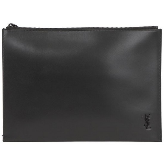 생로랑 타이니 모노그램 블랙 로고 클러치백 607779 1JB0U 1000_이미지