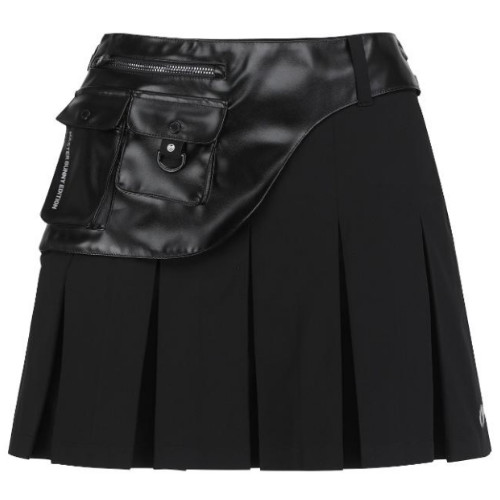 마스터바니에디션 탈착 레더 레이어 플리츠 큐롯 스커트 421D1PC205 (BK, 블랙)_이미지