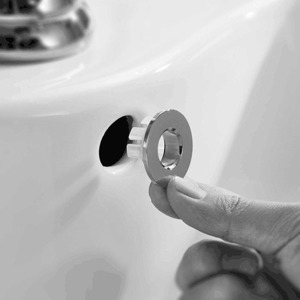 라온 공구 세면대 크롬 스텐 오버홀 캡 오버플로우캡 물넘침방지_이미지