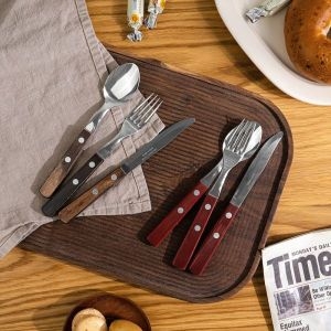 폴리우드 커트러리 테이블 2인세트 6P 2color