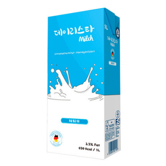F+S Milch 데이리스타 밀쉬 우유 1L (멸균) (12개)_이미지