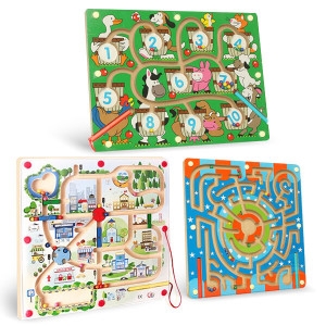 브레인숲 자석미로 찾기 3종 세트 마을 동물 우주_이미지